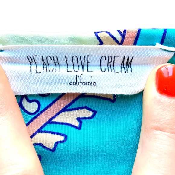 Peach Love California Summer Paisley Blouse Size M - Picture 12 of 14